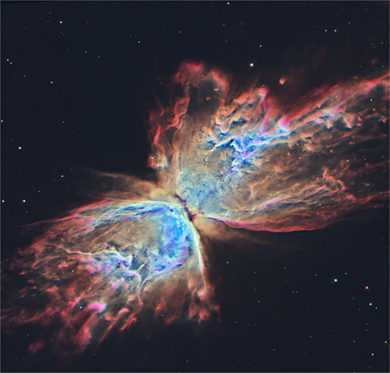 The Butterfly Nebula photographed by the Hubble Space Telescope