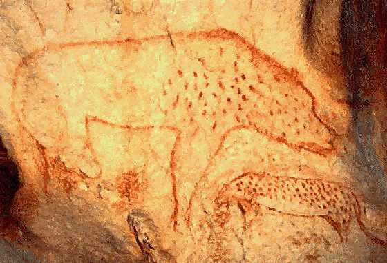 Cave painting of a hyena
