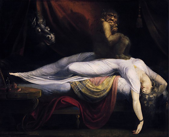 Fuseli’s painting “The Nightmare” showing a dreaming woman afflicted with demons