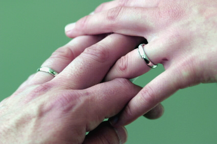 Hands with wedding rings