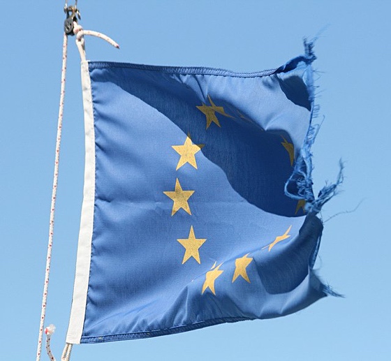 Torn EU flag