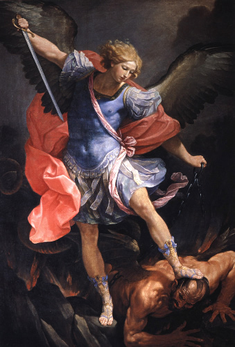 Archangel Michael defeating Satan (Guido Reni, 1635)