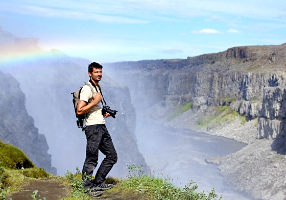 Photographer with rainbow